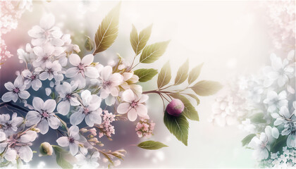 A floral background, wallpaper style, pastel colors