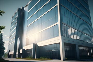 Modern office building in the city, Generative AI