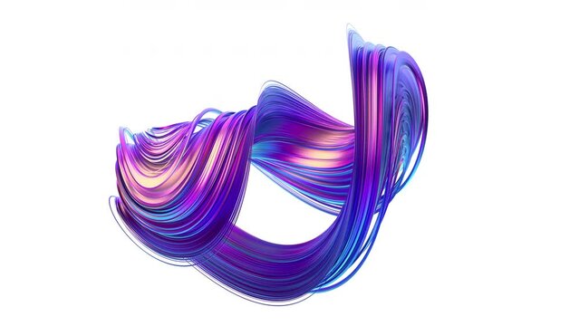 Abstract 3d animation, rotating colorful futuristic shape, 4k video, loop