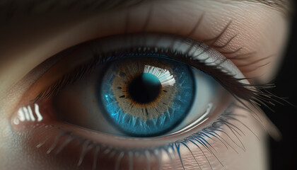 Fototapeta na wymiar blue eye created with Generative AI Technology