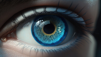 Fototapeta na wymiar eye of the person created with Generative AI Technology