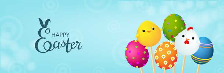 Happy Easter Card With Eggs