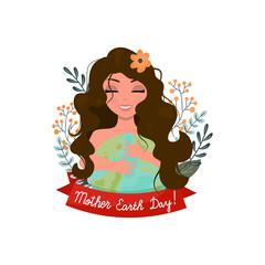 Mother earth as ecological ecological and green planet. Conservation care and protection of the earth.