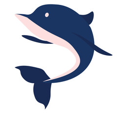 dolphin flat hand drawn