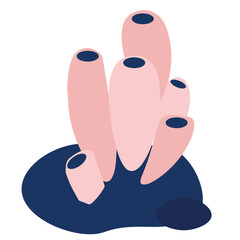 coral flat hand drawn
