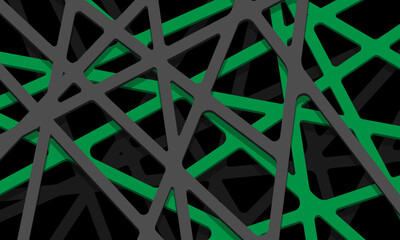 Abstract green grey line mesh geometric overlap on black design modern futuristic background vector