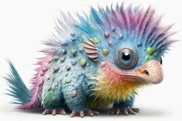 Obraz premium Baby dyno fantasy creature isolated. Ai generative