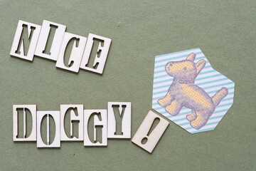 nice doggy! (with retro scrapbook image cutout)