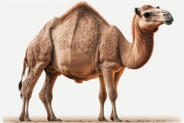 Isolated camel on a white background. Generative AI