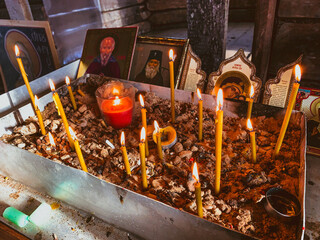 chapel retro place for candles, russia