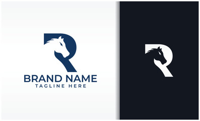 Letter R Horse Logo - obrazy, fototapety, plakaty