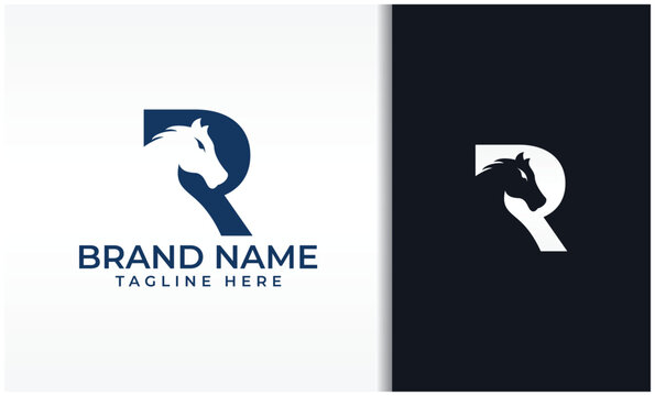 Letter R Horse Logo