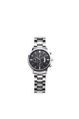 Luxury black and silver watch on transparent background 