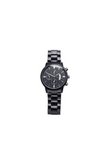 Luxury black and silver watch on transparent background 