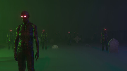Zombie Tomb Background 3d Render