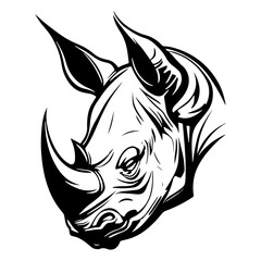 head of rhinoceros vector illustration, rhinoceros logo 