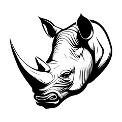 head of rhinoceros vector illustration, rhinoceros logo  © Asman