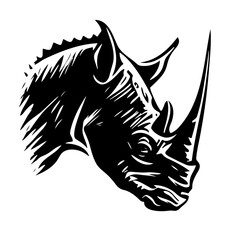 head of rhinoceros vector illustration, rhinoceros logo 