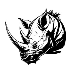 head of rhinoceros vector illustration, rhinoceros logo  © Asman