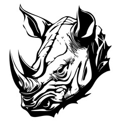 head of rhinoceros vector illustration, rhinoceros logo  © Asman