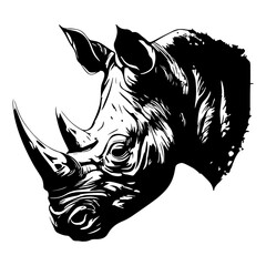 head of rhinoceros vector illustration, rhinoceros logo 