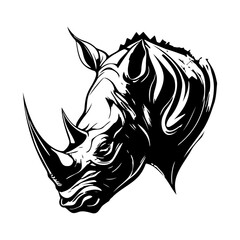 head of rhinoceros vector illustration, rhinoceros logo 