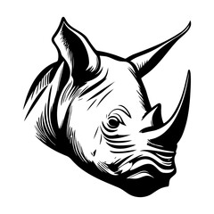 head of rhinoceros vector illustration, rhinoceros logo 