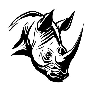 head of rhinoceros vector illustration, rhinoceros logo 