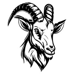 head of goat vector illustration, goat logo 