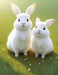White Rabbit in the Spring Season | Generative AI
