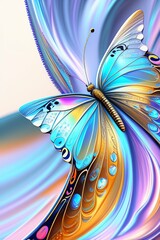 Generative AI Abstract butterfly in realistic style 