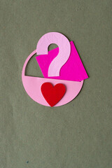 pink heart question mark