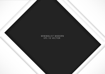 Modern minimalist of white frame on black background