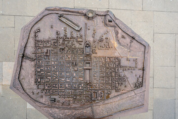 Augusta Treverorum City Model - Ancient Roman City Map - Trier, Germany - obrazy, fototapety, plakaty