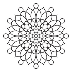 Easy Mandala flowers Design. Elegant Simple mandala page intricate lines patterns wall art, invitations, tattoo, designs, basic mandalas Coloring page