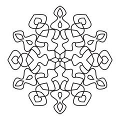 Easy Mandala flowers Design. Elegant Simple mandala page intricate lines patterns wall art, invitations, tattoo, designs, basic mandalas Coloring page