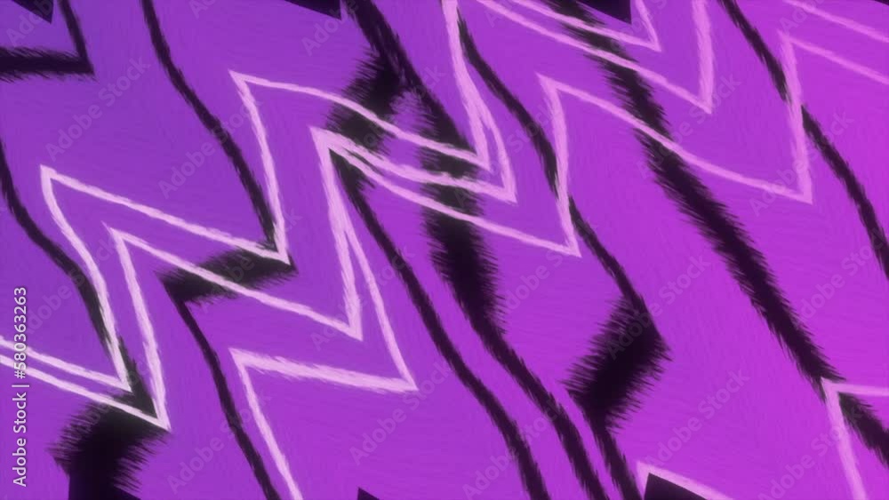 Poster purple and blue background. motion. white and black stripes drawing patterns in computer animation.