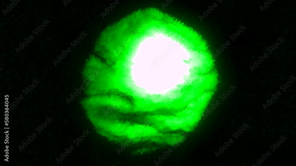 Poster black background. motion. yellow and green abstract uneven spot twitching in different directions in