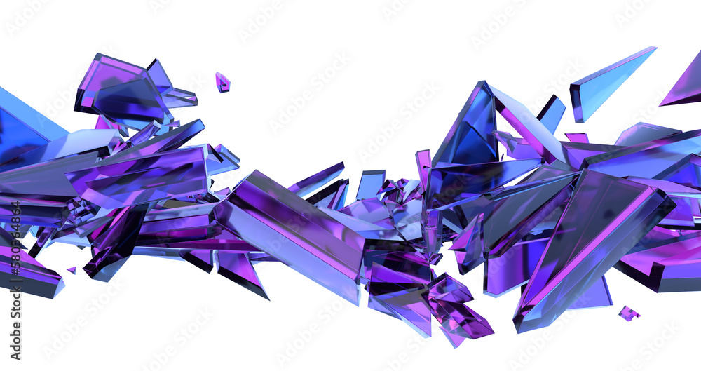 Aufkleber abstract 3d render of broken shape