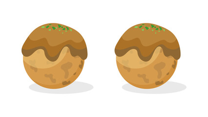 Takoyaki japan asian food isolated on white background ,symbol of Japan ,Vector illustration EPS 10