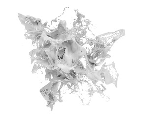 White liquid splash, 3d render
