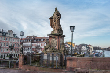 Charles Theodore Count Palatine of the Rhine Statue (Karl Theodor von der Pfalz) at Old Bridge...