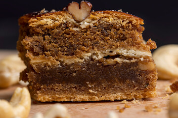 A piece of fresh and soft baklava