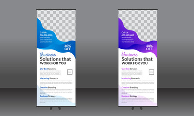 Modern Business roll up banner design, Standee template layout,vector illustration.
