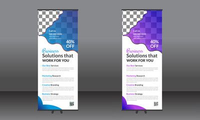 Modern Business roll up banner design, Standee template layout,vector illustration.