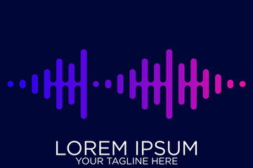 Multicolor sound audio wave object icon vector on white background flat design illustration