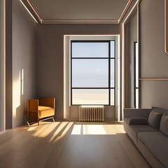 a minimalist room with clean lines and simple furnishings 2_SwinIRGenerative AI