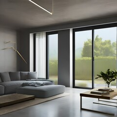 a minimalist room with clean lines and simple furnishings 1_SwinIRGenerative AI