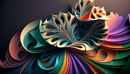 Abstract Desktop Wallpaper with Embossed Image Style and Colorful Patterns