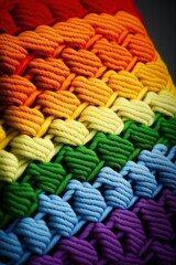 Fototapeta na wymiar illustration, in the style of the crocheted LGBT rainbow flag, ai generative